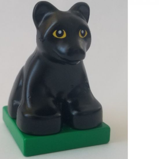 Duplo, Animal Panther Baby Cub on Green Base
