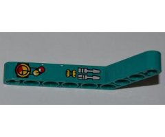 Technic, Liftarm 1 x 9 Bent (6 - 4) Thick with Gauges and Levers Pattern Model Left (Sticker) - Set 8269