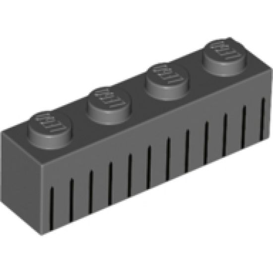 Brick 1 x 4 with 12 Black Lines with Pointed Ends Pattern (BrickHeadz Hermione Granger Skirt)