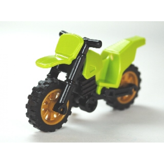 Riding Cycle Motorcycle Dirt Bike with Black Chassis and Pearl Gold Wheels