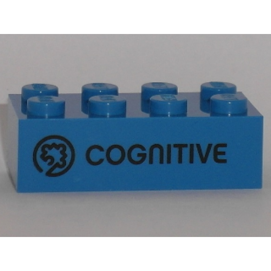 Brick 2 x 4 with Black 'COGNITIVE' Pattern (Play Day 2018)