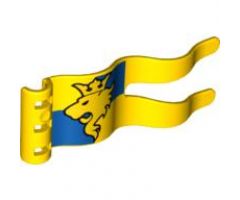 Duplo Flag Wavy 2 x 5 with Lion and Crown Pattern