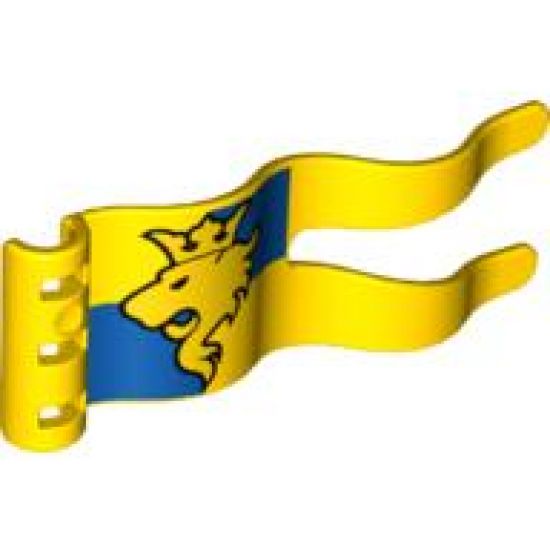 Duplo Flag Wavy 2 x 5 with Lion and Crown Pattern