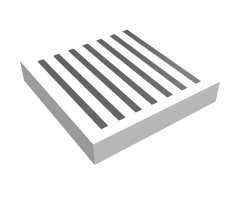 Tile 2 x 2 with Black Grille with 7 Lines Pattern