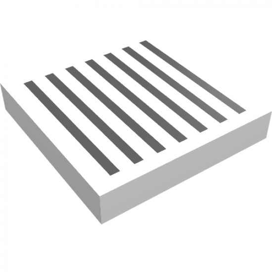 Tile 2 x 2 with Black Grille with 7 Lines Pattern