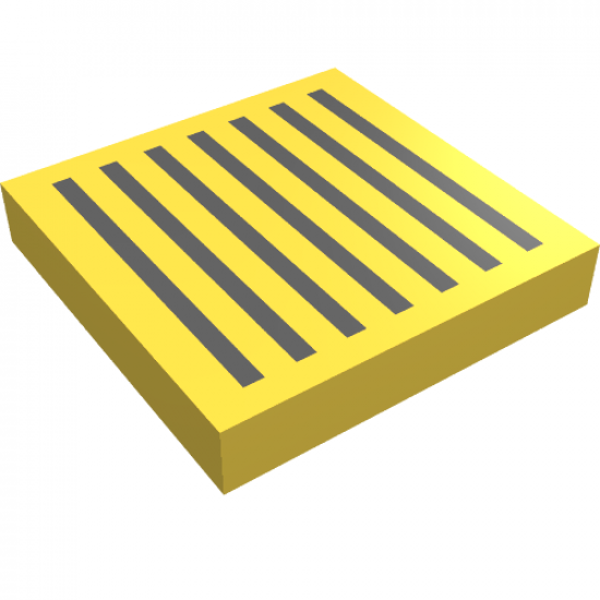 Tile 2 x 2 with Black Grille with 7 Lines Pattern