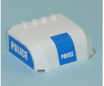Windscreen 5 x 6 x 2 Curved Top Canopy with 4 Studs with White 'POLICE' on Blue Pattern on Front and Both Sides (Stickers) - Set 7743