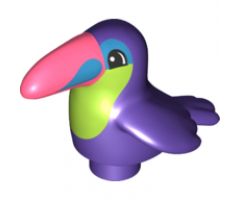 Duplo, Animal Bird Toucan with Lime Chest and Dark Pink Beak Pattern