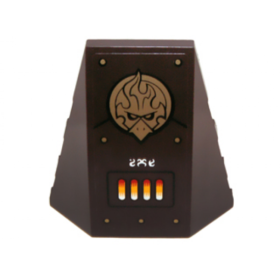 Wedge 4 x 4 No Studs with Gold Chima Eagle Emblem, Rivets and Vents Pattern (Sticker) - Set 70147