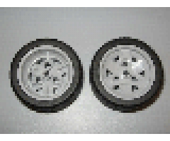 Wheel & Tire Assembly 43.2mm D. x 26mm Technic Racing Small, 3 Pin Holes with Black Tire 56 x 28 ZR Street (41896 / 41897)