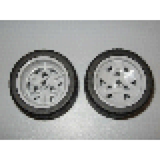 Wheel & Tire Assembly 43.2mm D. x 26mm Technic Racing Small, 3 Pin Holes with Black Tire 56 x 28 ZR Street (41896 / 41897)