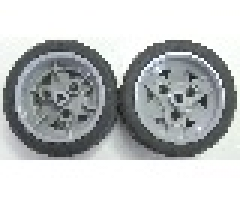 Wheel & Tire Assembly 43.2mm D. x 26mm Technic Racing Small, 3 Pin Holes with Black Tire 56 x 28 ZR Street (41896 / 41897)