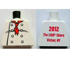 Torso Chef with 8 Buttons, Long Red Neckerchief Front, 2012 The LEGO Store Victor, NY Back Pattern