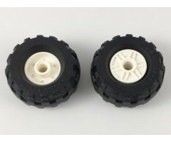 Wheel & Tire Assembly 18mm D. x 14mm with Pin Hole, Fake Bolts and Shallow Spokes with Black Tire 37 x 18R (55981 / 56891)