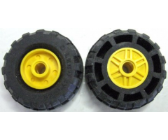 Wheel & Tire Assembly 18mm D. x 14mm with Pin Hole, Fake Bolts and Shallow Spokes with Black Tire 37 x 18R (55981 / 56891)