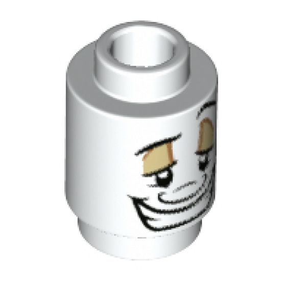 Brick, Round 1 x 1 with Face Male, Smile and Left Eyebrow Raised Pattern (LumiÃ¨re)