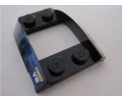 Wedge 4 x 3 Open with Cutout and 4 Studs with 'KYOTO V8' on Black Background Pattern on Both Sides (Stickers) - Set 8495