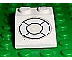 Slope 33 3 x 2 with White Life Preserver Pattern (Sticker) - Set 709-1