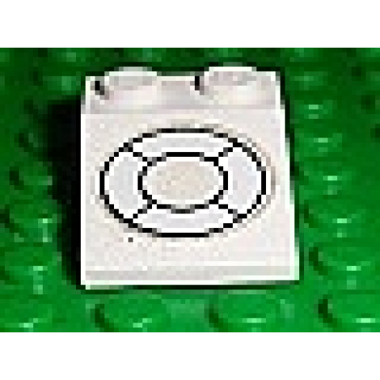 Slope 33 3 x 2 with White Life Preserver Pattern (Sticker) - Set 709-1