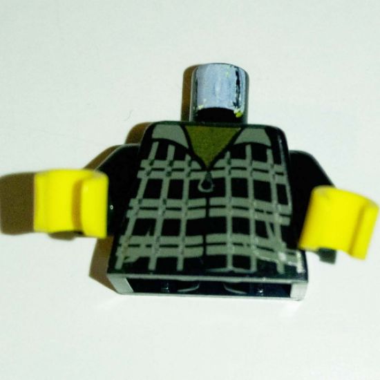 Torso Harry Potter Ron Plaid Shirt with Zipper Pattern / Black Arms / Yellow Hands