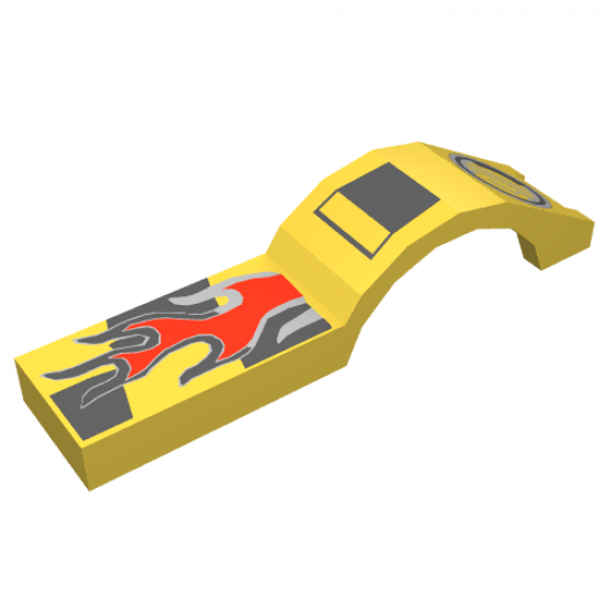 Vehicle, Mudguard 1 x 4 1/2 with Flame and Headlight Pattern