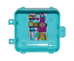 Container Box 3 x 8 x 6 2/3 Half Back with Apron, Dishes, Ladder, Spatula and Whisk Pattern (Sticker) - Set 41401