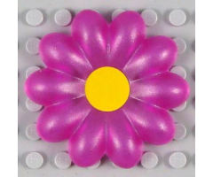 Clikits, Icon Flower 10 Petals Giant with Pin, Painted Yellow Center (McDonald's Promo)