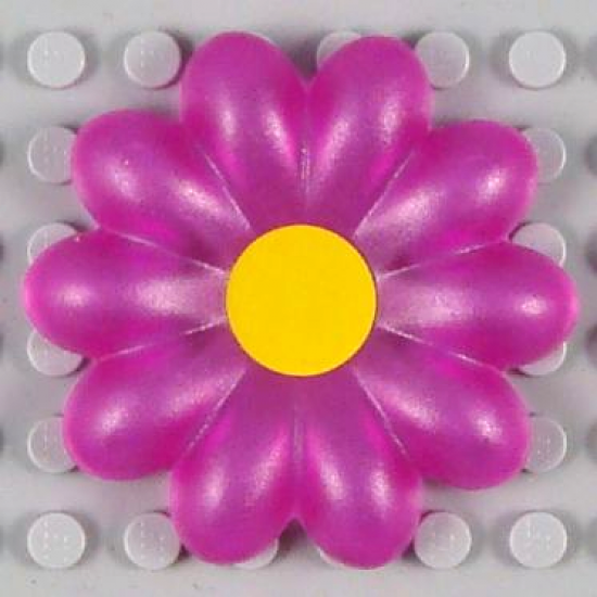 Clikits, Icon Flower 10 Petals Giant with Pin, Painted Yellow Center (McDonald's Promo)