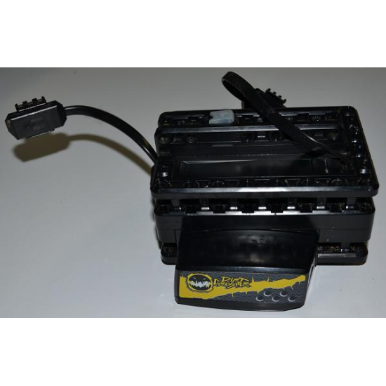 Electric RC Racer Battery Box / Receiver Unit with 'DIRT CRUSHER', Yellow Crack and Holes Pattern on both Sides (Stickers) - Set 8369-1