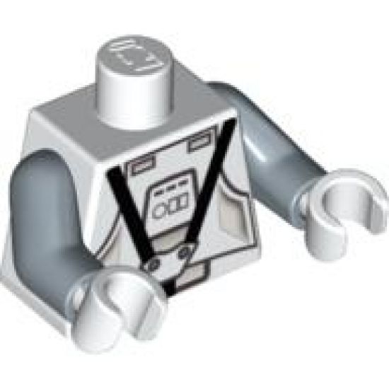 Torso SW Clone Pilot Pattern, Printed Back / Sand Blue Arms / White Hands