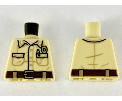 Torso Shirt with Pockets, Light Nougat Neck, Gold Badge and Dark Brown Belt Pattern