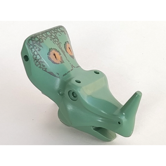 Animal, Body Part Dinosaur Head Crested Neck, Nose Horn and Pin with Scales Pattern
