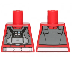 Torso SW Rebel A-wing Pilot with Dark Bluish Gray Vest and Black Front Panel Pattern