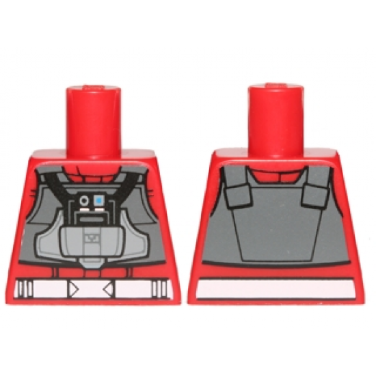 Torso SW Rebel A-wing Pilot with Dark Bluish Gray Vest and Black Front Panel Pattern