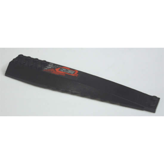 Wedge 16 x 4 Triple Curved with Red, Dark Red and Silver Circuitry Short Pattern Model Left Side (Sticker) - Set 7721
