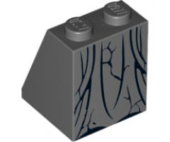 Slope 65 2 x 2 x 2 with Bottom Tube with Minifigure Dress/Skirt/Robe, Cracks Pattern (Statue at Dol Guldur)