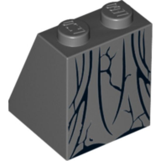 Slope 65 2 x 2 x 2 with Bottom Tube with Minifigure Dress/Skirt/Robe, Cracks Pattern (Statue at Dol Guldur)