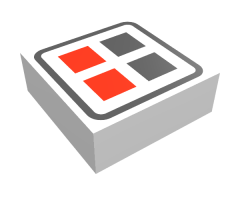 Tile 1 x 1 with Red and Black Buttons Pattern