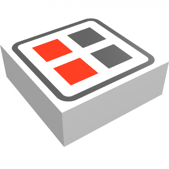 Tile 1 x 1 with Red and Black Buttons Pattern