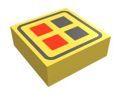 Tile 1 x 1 with Red and Black Buttons Pattern