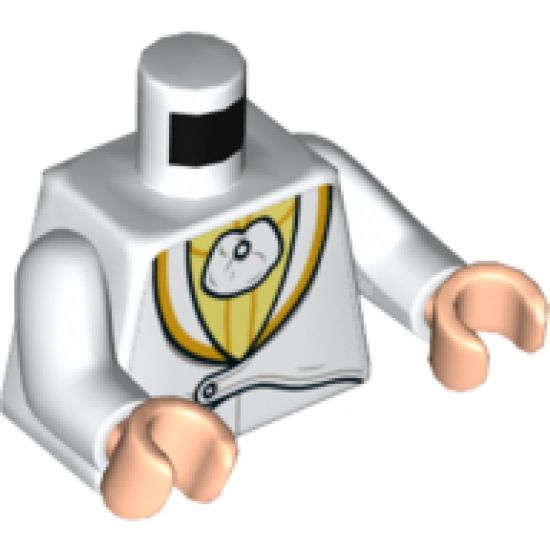 Torso Tuxedo with Light Yellow and Light Orange Trim Pattern / White Arms / Light Nougat Hands