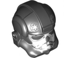 Minifigure, Headgear Helmet SW Stormtrooper Type 2, Black Ace Skull Pattern