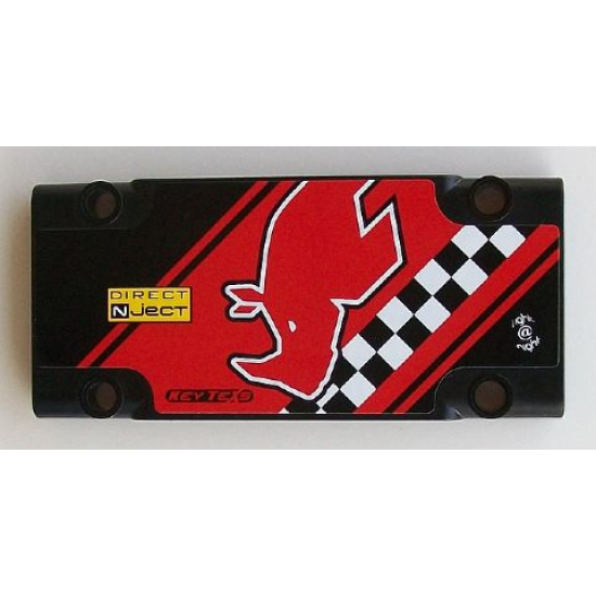 Technic, Panel Plate 5 x 11 x 1 with Rhino Head, 'DIRECT NJECT', and 'KEY TEXS' Pattern (Sticker) - Set 42041