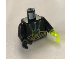 Torso Aquazone Aquaraider Gold & Silver Straps, Control Box Pattern / Black Arms / Black Hand Right / Trans-Neon Green Hook Left