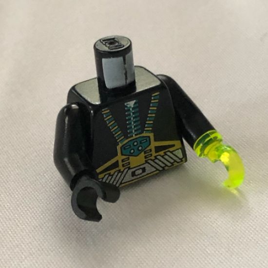 Torso Aquazone Aquaraider Gold & Silver Straps, Control Box Pattern / Black Arms / Black Hand Right / Trans-Neon Green Hook Left