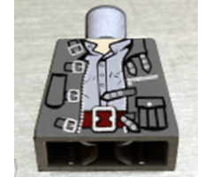 Torso Harry Potter Four Silver Buckles and Straps, Dark Red Belt Pattern