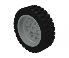 Wheel & Tire Assembly 30mm D. x 13mm (13 x 24 Model Team), with Black Tire 13 x 24 Model Team (2695 / 2696)