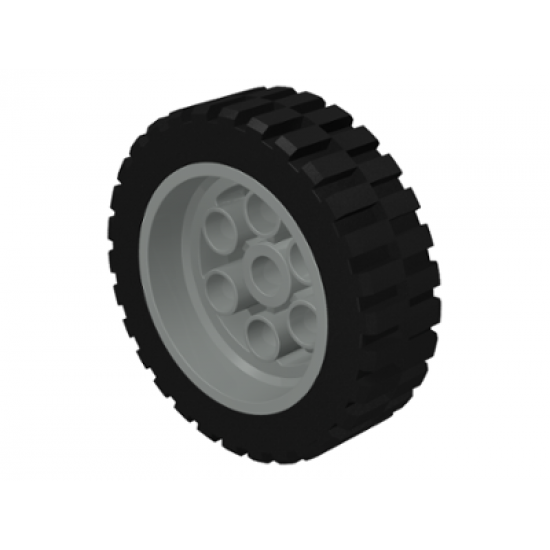 Wheel & Tire Assembly 30mm D. x 13mm (13 x 24 Model Team), with Black Tire 13 x 24 Model Team (2695 / 2696)