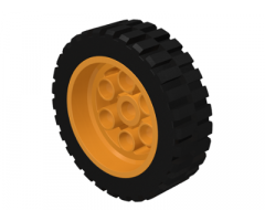 Wheel & Tire Assembly 30mm D. x 13mm (13 x 24 Model Team), with Black Tire 13 x 24 Model Team (2695 / 2696)