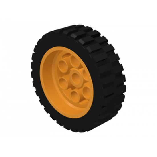 Wheel & Tire Assembly 30mm D. x 13mm (13 x 24 Model Team), with Black Tire 13 x 24 Model Team (2695 / 2696)